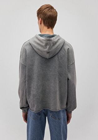 Kapüşonlu Gri Sweatshirt 0S10175-70098