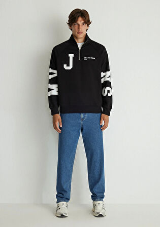Baskılı Siyah Sweatshirt 0S10165-900