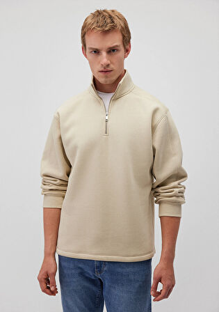 Dik Yaka Bej Sweatshirt 0S10016-70322