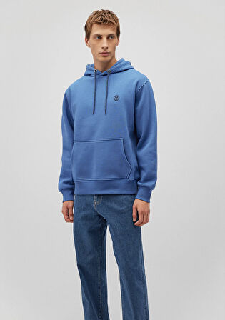 Mavi Logo Nakışlı Kapüşonlu Mavi Sweatshirt 065809-70872