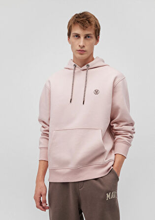 Mavi Logo Nakışlı Kapüşonlu Pembe Sweatshirt 065809-71150
