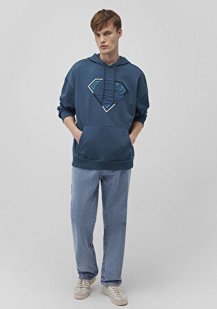 Superman Baskılı Mavi Sweatshirt 0S10189-70764