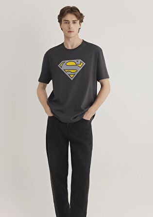 Superman Baskılı Antrasit Tişört 0612306-70087