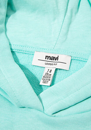 İstanbul Baskılı Kapüşonlu Yeşil Sweatshirt 7S10062-71676