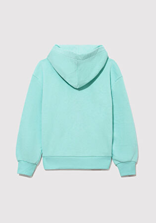 İstanbul Baskılı Kapüşonlu Yeşil Sweatshirt 7S10062-71676