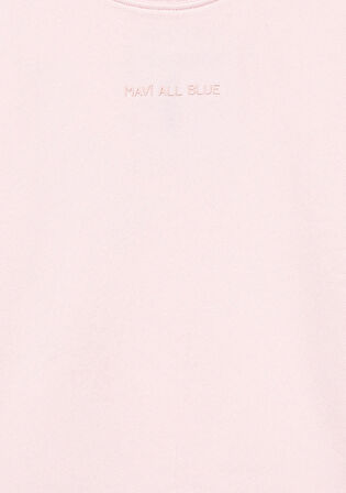 Organik Pamuklu Pembe Basic Sweatshirt 7S10043-88133