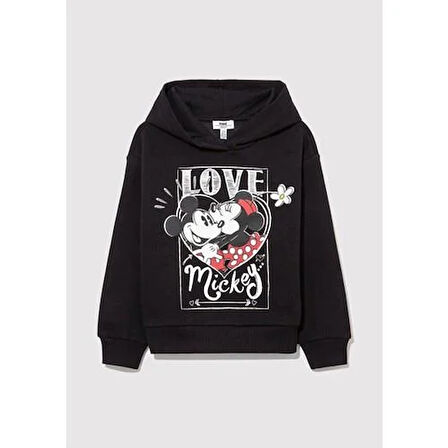 MINNIE BASKILI KAPÜŞONLU SWEATSHIRT