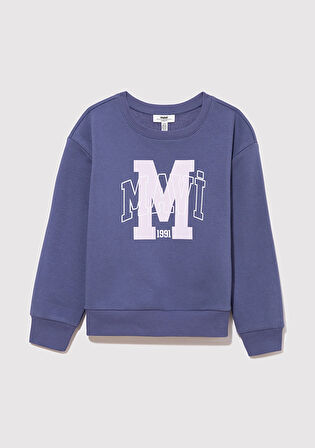 Mavi Logo Baskılı Mor Sweatshirt 7S10050-70661