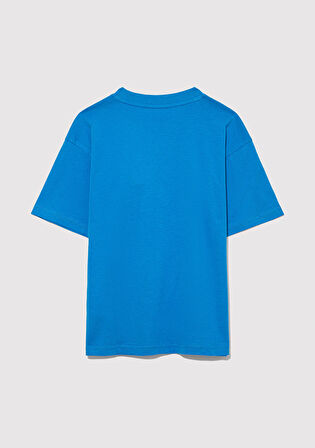 MV Logo Baskılı Mavi Tişört 6610213-83865