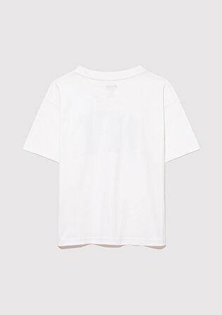 MV Logo Baskılı Beyaz Tişört 6610213-70057