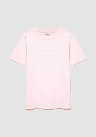 Organik Pamuklu Pembe Basic Tişört 7610197-88133