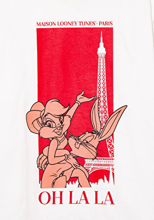 Bugs Bunny Baskılı Beyaz Tişört 7610250-70057