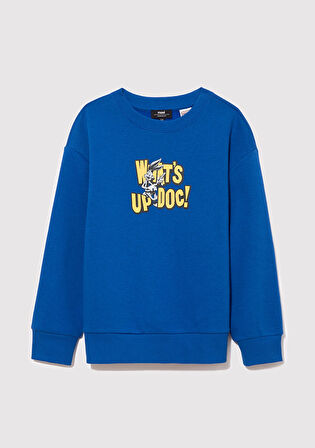 Bugs Bunny Baskılı Mavi Sweatshirt 6S10079-70894