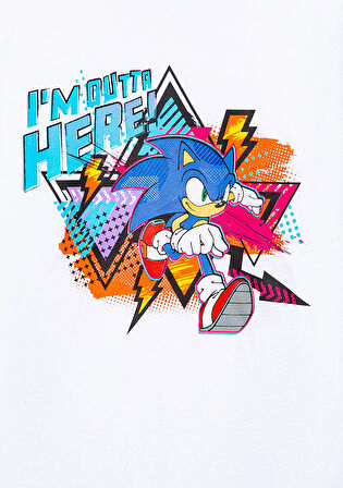 Sonic Baskılı Beyaz Tişört 6610249-620