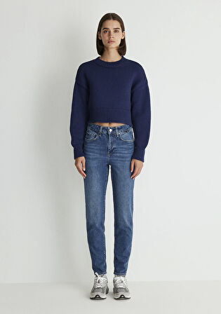 Cindy Classic Denim Gölgeli Koyu Mavi Jean Pantolon 100277-87925