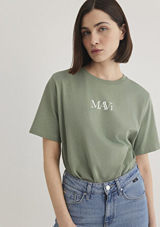 Mavi Logo Baskılı Yeşil Tişört 1611594-81976