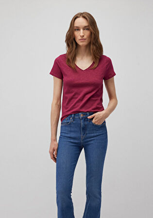 V Yaka Pembe Basic Tişört 168260-70919