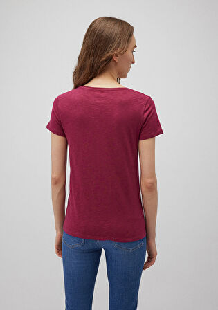 V Yaka Pembe Basic Tişört 168260-70919