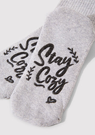 Stay Cozy Baskılı Gri Bot Çorap 1912751-28387