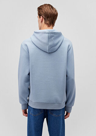 Mavi Logo Baskılı Kapüşonlu Mavi Sweatshirt 0610960-80796