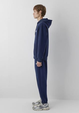 Mavi Logo Baskılı Kapüşonlu Fermuarlı Lacivert Sweatshirt 0611715-70497