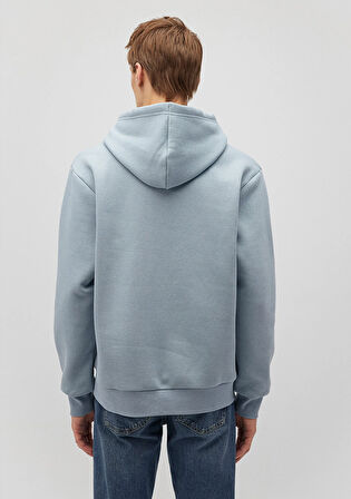 M Logo Baskılı Kapüşonlu Mavi Sweatshirt 0S10192-80796