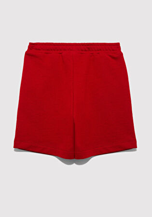 Mavi Logo Baskılı Kırmızı Şort 6410003-70464