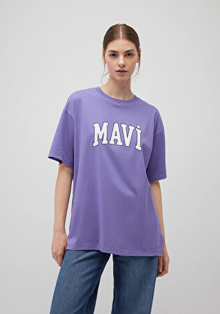 Mavi Logo Baskılı Mor Tişört 1600843-70611