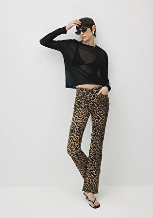 Maria Leopar Baskılı Jean Pantolon 101225-88485