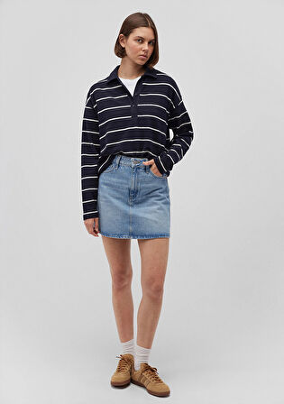 Çizgili Lacivert Polo Tişört 1612813-87988