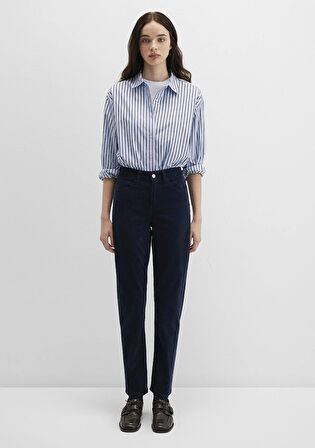 Cindy Lacivert Kadife Pantolon 100277-82993