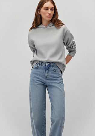 Kapüşonlu Gri Sweatshirt 1S10191-70093