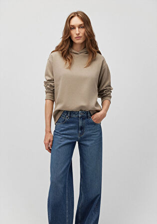 Kapüşonlu Kahverengi Sweatshirt 1S10191-80656