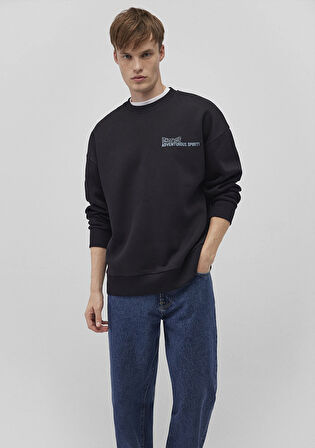 Baskılı Siyah Sweatshirt 0S10270-900