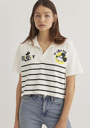 Mickey Mouse Baskılı Antrasit Tişört 1612853-85308