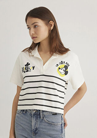 Mickey Mouse Baskılı Antrasit Tişört 1612853-85308
