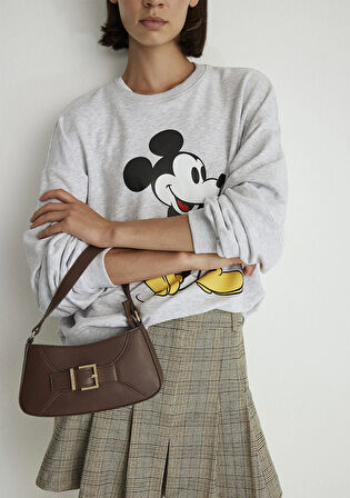 Mickey Mouse Baskılı Gri Sweatshirt 1S10254-88467