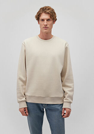 Bisiklet Yaka Bej Basic Sweatshirt 0S10276-70322