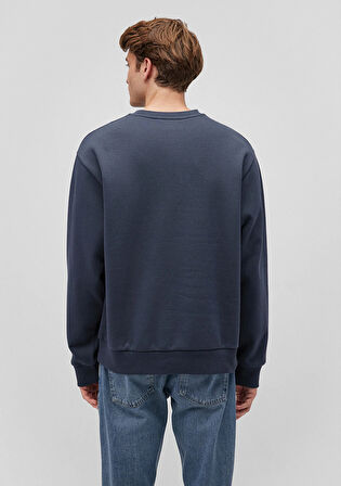 Bisiklet Yaka Lacivert Basic Sweatshirt 0S10276-87822