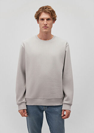 Bisiklet Yaka Gri Basic Sweatshirt 0S10276-81582