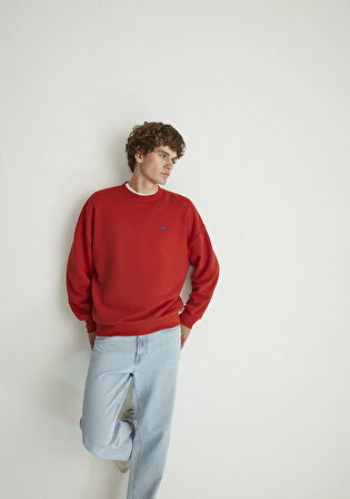 Bisiklet Yaka Kırmızı Basic Sweatshirt 0S10084-86417