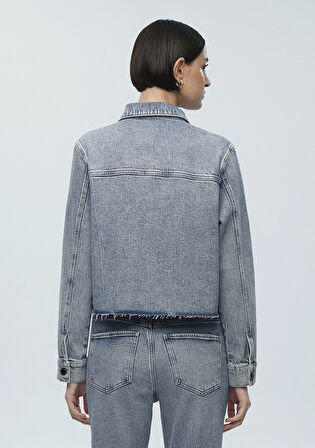 Thalia Iconic Parlak Indigo Mavisi  Jean Ceket 1110289-88453