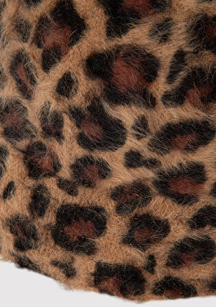 Peluş Leopar Desenli Bucket Şapka 198988-25818