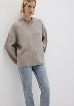 Bisiklet Yaka Gri Kazak 1710563-86585