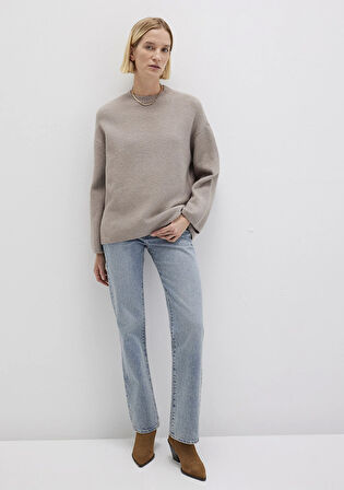 Bisiklet Yaka Gri Kazak 1710563-86585