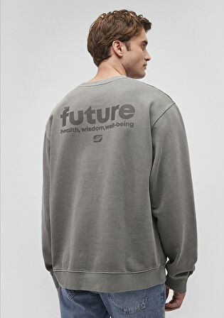 Sırt Detaylı Gri Sweatshirt 0S10248-85485