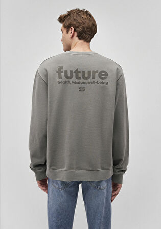 Sırt Detaylı Gri Sweatshirt 0S10248-85485