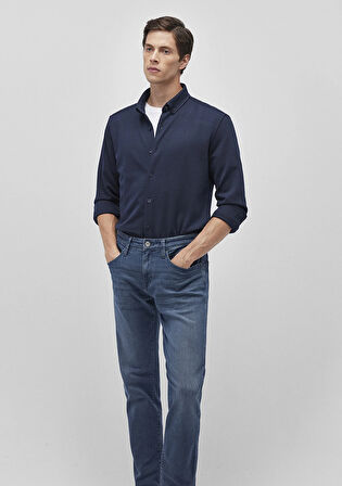 Lacivert Örme Gömlek 0211236-86415