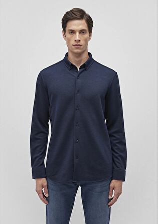 Lacivert Örme Gömlek 0211236-86415