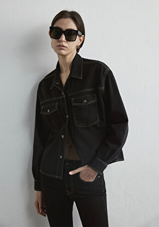 Lizzie Gold Denim Siyah  Jean Gömlek 1210785-87787